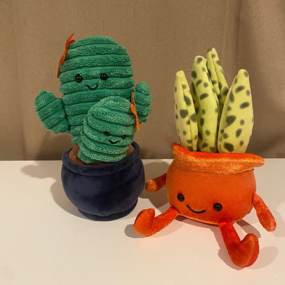 Aurora Succulent Plush‎ Toy Set - Cute 8” Cactus & Plant Plushies